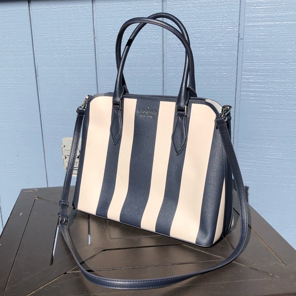 Kate Spade Darcy Large Satchel Navy/Cream - Picture 1 of 14